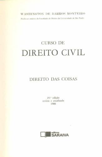 Curso de Direito Civil Direito das Coisas