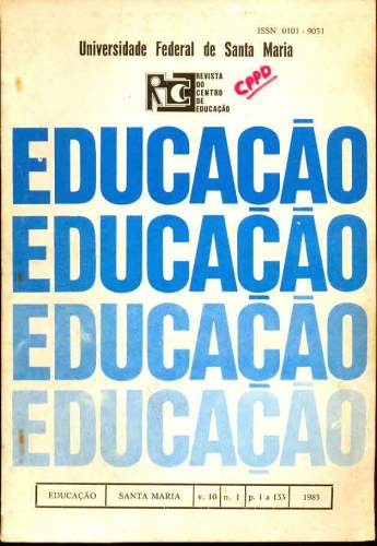 Revista do Centro de Educação (Vol. 10, Nº 1, 1985)