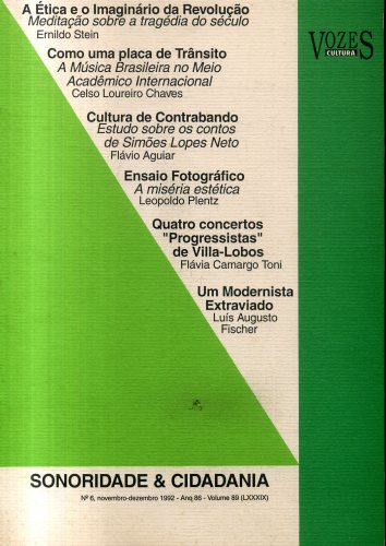 Revista de Cultura Vozes (Ano 86 - Vol. 89 - N° 6 - Dezembro/1992)