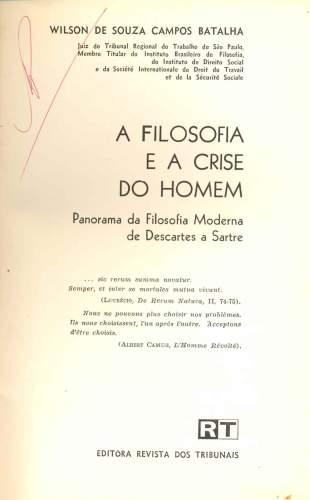 A Filosofia e a Crise do Homem