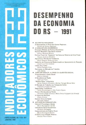 Indicadores Econômicos FEE: Desempenho da Economia do RS - 1991