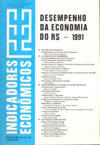 Indicadores Econômicos FEE: Desempenho da Economia do RS - 1991