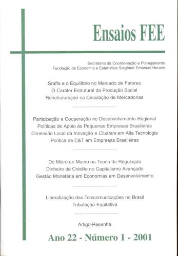 Ensaios FEE (Ano 22, Nº 1)