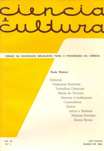 Revista Ciência e Cultura (nº1, vol 18. março de 1966)