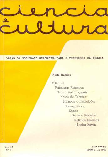 Revista Ciência e Cultura (nº1, vol 18. março de 1966)