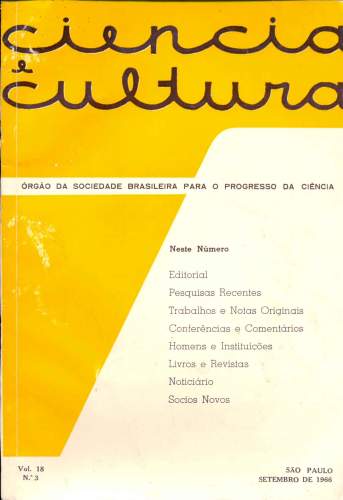 Revista Ciência e Cultura (nº3, vol 18. Setembro de 1966)