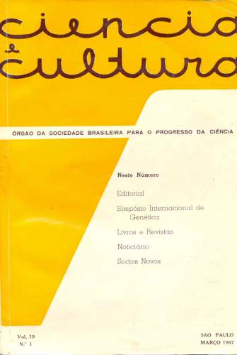 Revista Ciência e Cultura (nº1, vol 19. março de 1967)