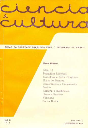 Revista Ciência e Cultura (nº3, vol 19. setembro de 1967)
