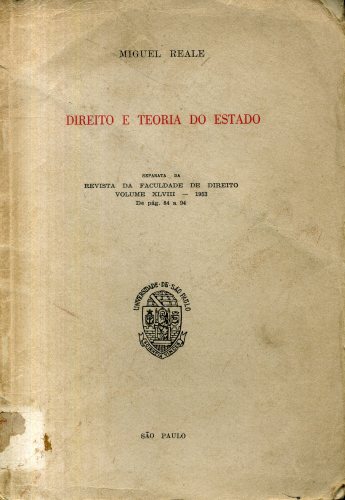 Direito e Teoria do Estado - Separata da Revista da faculdade de Direito