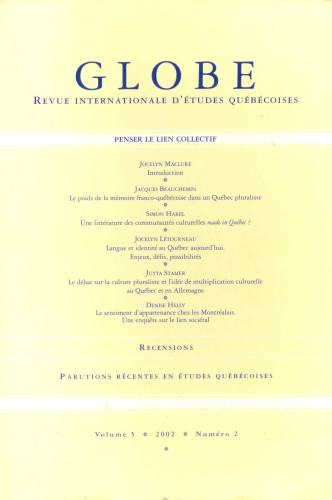 Globe: Revue International d´Études Québécoises (Volume 5, Número 2)