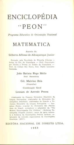 Enciclopédia Peon - Matemática