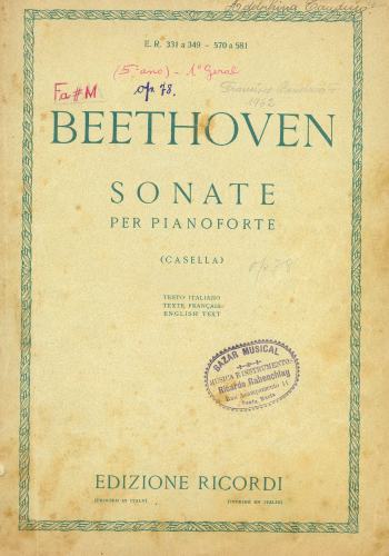 Sonate per Pianoforte- Op. 78. (Casella)