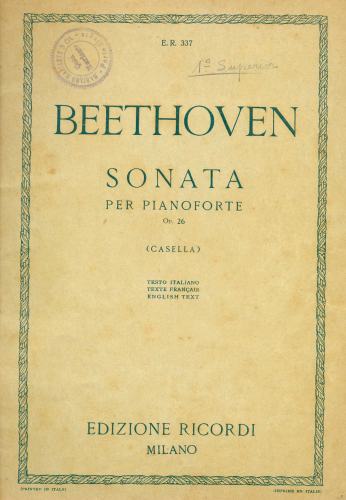Sonata per Piano Forte. Op. 26. (Casella)