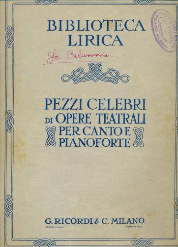 Pezzi Celebri di Opere Teatrali Per Canto e Pianoforte