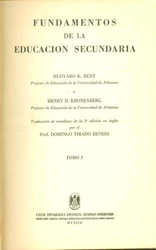 Fundamentos de la Educacion Secundaria (Tomo I e II)