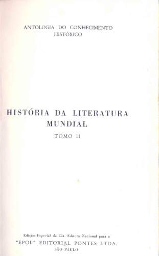História da Literatura Mundial (Tomo II)