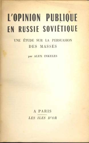 L´Opinion Publique en Russie Soviétique