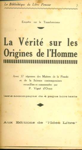 La Vérité sur les Origines de lHomme