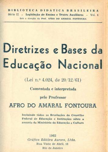 Lei de Diretrizes e Bases da Educação Nacional (Lei Nº 4.024, de 20/12/61)