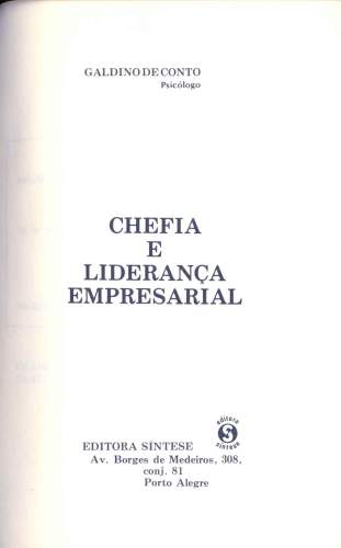 Chefia e Liderança Empresarial