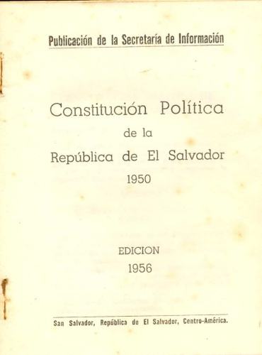 Constituición Política de la República de El Salvador: 1950