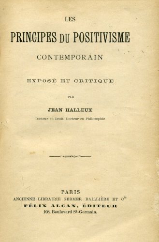 Les Principes du Positivisme Contemporain