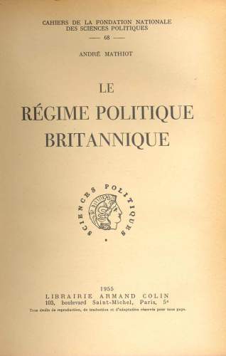 Le Régime Politique Britannique