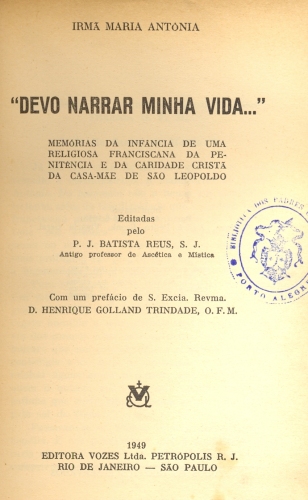 Devo Narrar Minha Vida