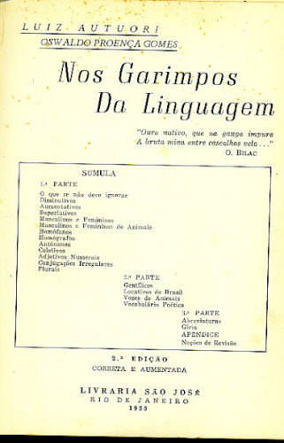 NOS GARIMPOS DA LINGUAGEM