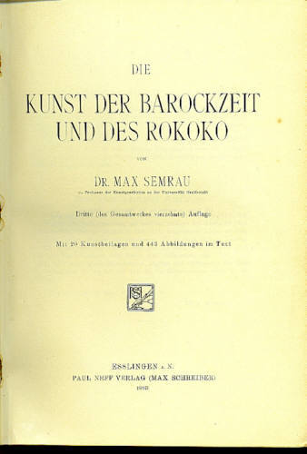 KUNST DER BOROCKZEIT UND DES ROKOKO