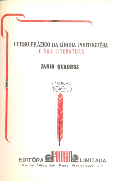 Curso Prático da Língua Portuguêsa e Sua Literatura, Vol. III - Sintaxe - 1969
