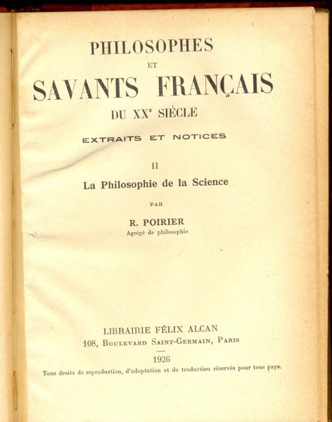 La Philosophie de la Science - Philosophes et Savants Français