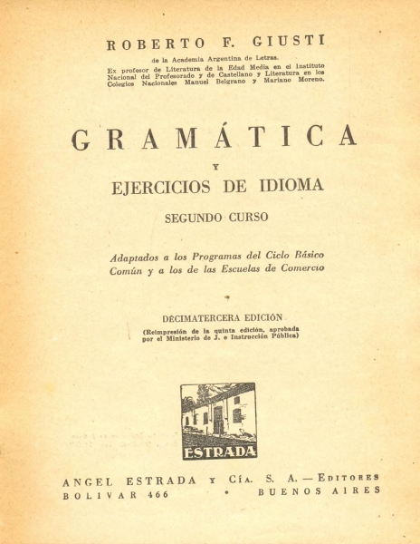 Gramatica y Ejercicios de Idioma - Segundo Curso (1949)