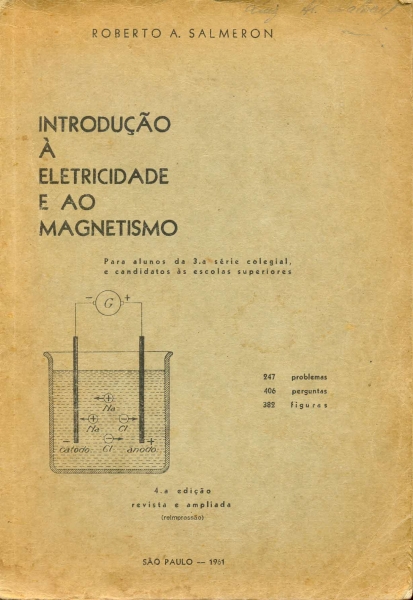 INTRODUÇÃO À ELETRICIDADE E AO MAGNETISMO - 1961