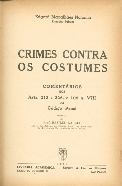 Crimes Contra os Costumes