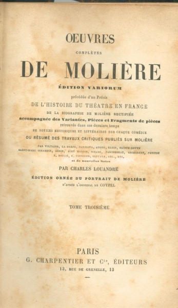 Oeuvres Complètes de Molière