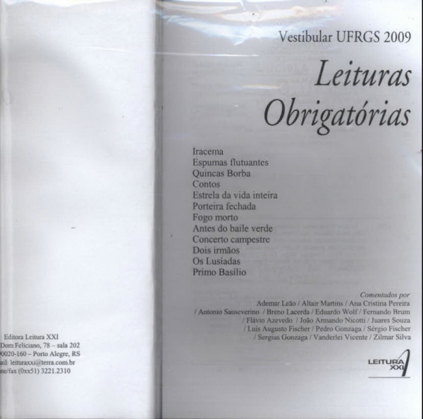 Leituras Obrigatórias Vestibular UFRGS 2009