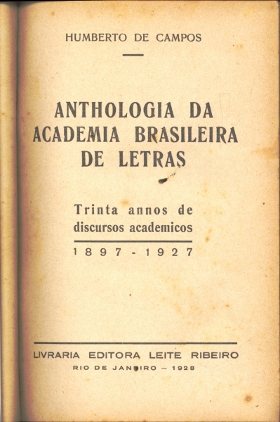 Anthologia da Academia Brasileira de Letras