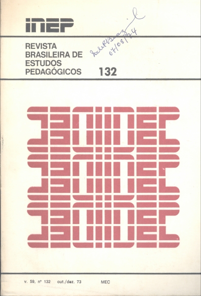 Revista Brasileira de Estudos Pedagógicos - Nº 132 (Em 2 Volumes)