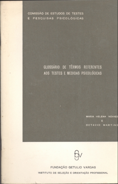 Glossário de Termos Referentes aos Testes e Medidas Psicológicas