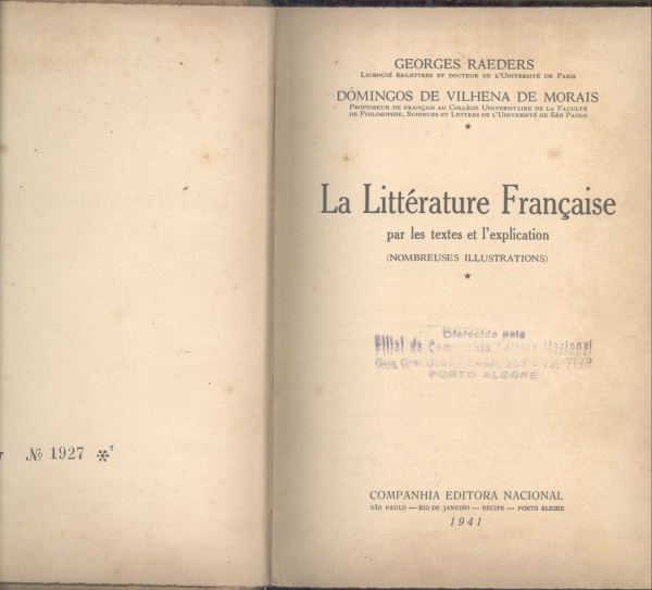 La Littérature Française - Par les Textes et l`Explication