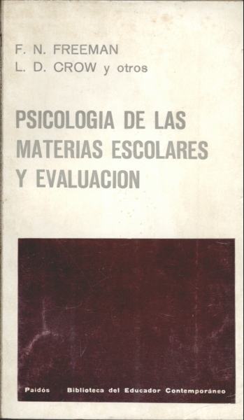 Psicología de las Materias Escolares y Evaluación