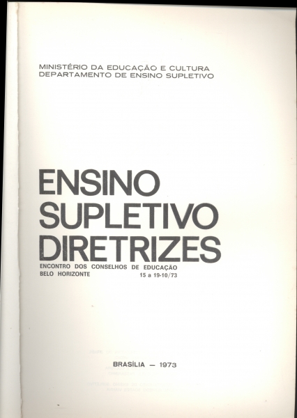 Ensino Supletivo Diretrizes n 4 Ano I