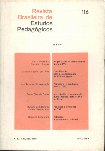 Revista Brasileira de Estudos Pedagógicos nº 116 Out/Dez 1969