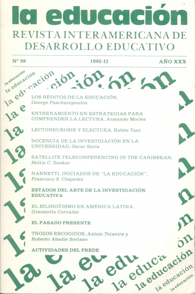 La Educación - Revista Interamericana de Desarrollo Educativo nº 98 1985