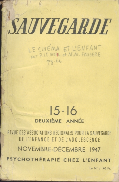 Sauvegarde nº 15/16 Novembre-Décembre 1947