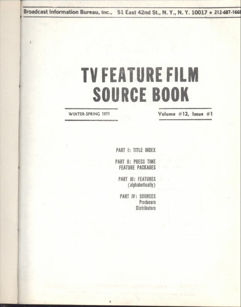 TV Feature Film Source Book Volume 12 Número 1 1971