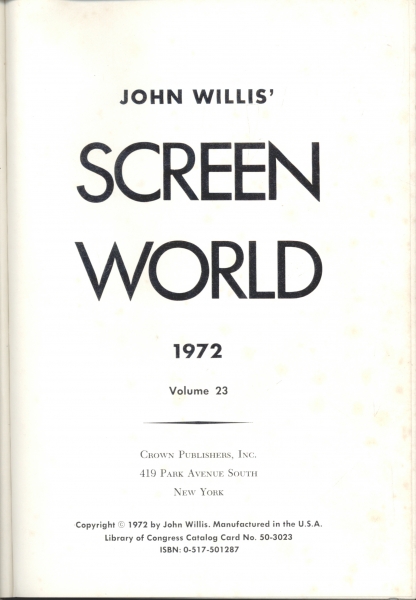 Screen World 1972 - Volume 23