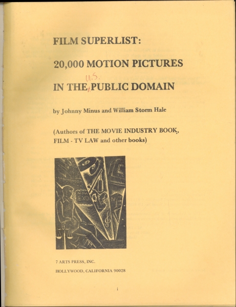 Film Superlist 20000 Motion Pictures in the Public Domain em Dois Volumes
