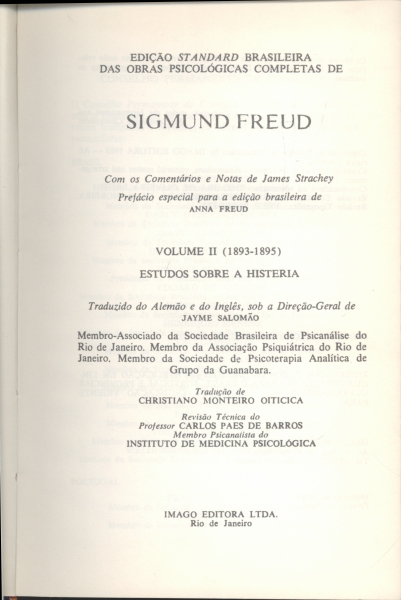 Estudos sobre a Histeria Volume II (1893 - 1895)